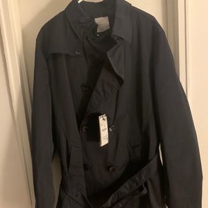 Men’s Zara trench coat. Navy blue unworn with tag